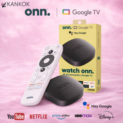 TV Box Onn 4K Android TV con Control por Voz y Asistente de Google