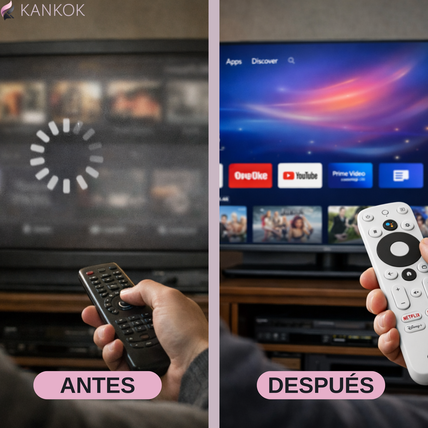 TV Box Onn 4K Android TV con Control por Voz y Asistente de Google